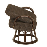 【軒先渡し】ヤマソロ 漣 さざなみ ラタン回転高座椅子 3段階リクライニング ポケット付 ブラウン 83-930 1脚（直送品）