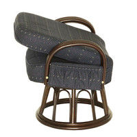 【軒先渡し】ヤマソロ 漣 さざなみ ラタン回転高座椅子 360°回転 3段階リクライニング ポケット付 ブルー 83-931 1脚（直送品）