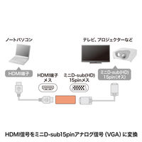 サンワサプライ HDMI-VGA変換アダプタ (HDMI Aメス-VGAメス) AD-HD13VGA 1個