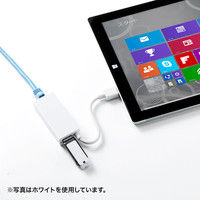 サンワサプライ Gigabit対応USB-LANアダプタ（USB3.0ハブ1ポートつき） ブラック LAN-ADUR3GHBK 1個（直送品）