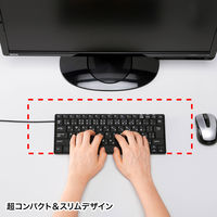 有線キーボード　静音　パンタグラフ　コンパクト　ブラック　SKB-SL20BK　サンワサプライ　1個