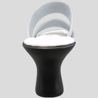 山一 厚底ウエッジ2ベルトミュール ホワイト L YI601 1足　ナースサンダル（直送品）