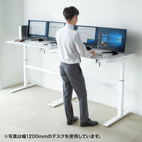サンワサプライ 手動昇降デスク（W700） ERD-SH7070W 幅700×奥行700×高さ675～1125mm 1台（直送品）