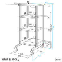 サンワサプライ マルチ収納ラック RAC-ML8614 幅800×奥行700×高さ1400mm 1台（直送品）