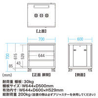 サンワサプライ マルチ収納ラック サーバーラック 高さ700 CP-SVCMULT1 幅700×奥行600×高さ700mm 1台（直送品）