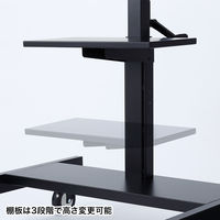 サンワサプライ 32型～52型対応手動上下昇降液晶ディスプレイスタンド CR-PL25BK 1台（直送品）