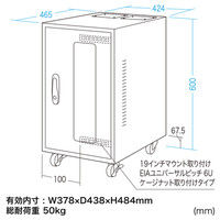 サンワサプライ 簡易防塵ハブボックス（6U） MR-FAHBOX6U 幅424×奥行465×高さ600mm 1台（直送品）