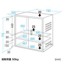 サンワサプライ セキュリティラック RAC-SL2 幅740×奥行500×高さ775mm 1台（直送品）