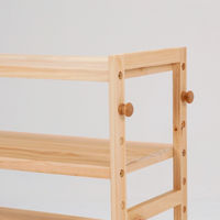 【軒先渡し】萩原 木製シューズラック 5段スリム 可動棚 幅450mm 高さ920mm ナチュラル MSS-6310NA 1台（直送品）