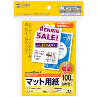 サンワサプライ マルチはがきサイズカード・標準(増量) JP-MT01HKN-1 1冊（直送品）