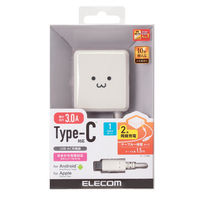 エレコム スマートフォン/タブレット用AC充電器/USB_Type-C MPA-ACCFW154WF 1個