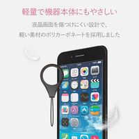 ELECOM スマートフォン用ストラップ/フィンガーストラップ/アルミライク/ブラック P-STFALBK 1個