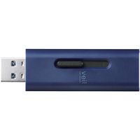 USBメモリ 32GB USB3.2(Gen1) 高速スライド式 ストラップホール付 ブルー MF-SLU3032GBU エレコム 1個（直送品）