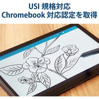 タッチペン 汎用 アクティブスタイラスペン 電池式 筆圧感知 USI規格 交換用ペン先付属 P-TPUSI01BK エレコム 1個