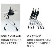 【組立設置込】プラス リネロ2 フォールディングテーブル 幕板なし・棚板付 幅1800×奥行600mm LD-620T2/BK 1台（直送品）