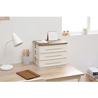 アイリスオーヤマ レターケース A4ワイド 書類ケース 卓上 ウッドトップデスク チェスト WTDC-W430RF アッシュブラウン／アイボリー 1個