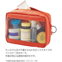 リヒトラブ クリヤーボックスポーチ(A6)ブラック F7582-24 1個