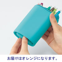 リヒトラブ スタンドペンケース〈オーバルタイプ〉オレンジ A7694-4 1個