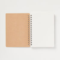無印良品 上質紙ダブルリングノート・ドット方眼 ベージュ・A6・白・70枚・ゴム留め付き 2冊 良品計画