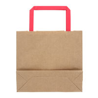 シモジマ 手提げ紙袋　25チャームバッグ　平手 18ー2 未晒無地　赤紐 003273272 1袋（50枚入）