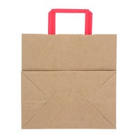 シモジマ 手提げ紙袋　25チャームバッグ　平手 Ｅ判 未晒無地　赤紐 003274024 1袋（50枚入）