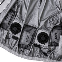 コーコス信岡 エコ・ボルトクール 日傘遮熱 半袖ブルゾン(ペルチェ ネックホルダー付) L N AE-4060 ネイビー 1着（直送品）