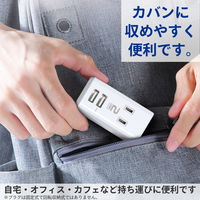 トップランド 電源タップ 2個口 USBーA充電ポート(2個口)付き 合計1A 抗菌加工 STPP4024-WT 1個