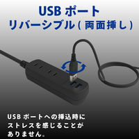トップランド 延長コード 電源タップ 2m 2個口 USBーA+A充電付 両面挿し TPA20-BK 1個