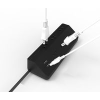 トップランド レイアウト自在 電源タップ 1.5m 6個口 両面挿し対応 USB充電ポート付 TPL615-BK 1個