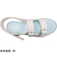 山一 抗菌キルティング2バンドサンダル ブルー M 7609BLM 1足 68-0793-46（直送品）
