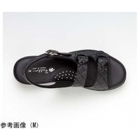 山一 抗菌キルティング2バンドサンダル ブラック LL 7609BKLL 1足 68-0793-52（直送品）
