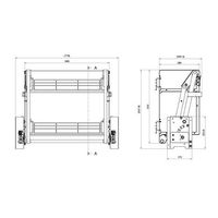 ダイドー 業務用エレベスイング(昇降棚) 2段棚 壁取付タイプ W750 558392-1 1個 65-8662-93（直送品）