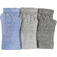 小野商事 ワーキングソックス 5本指 カラーアソート 3足組 No.7400 1組(3足) 65-8313-12（直送品）