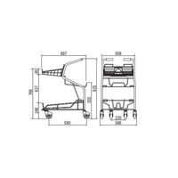 大和産業 3個載せショッピングカート シルバー W566×D697×H925mm PY983AE-C100 1台 65-5646-98（直送品）
