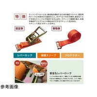 アズワン ラッシングベルト ワッカタイプ 固定側:0.5m 巻側:8m 67-2187-05 1本（直送品）