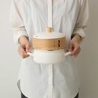 富士ホーロー ホーロー鍋 18cm IH ガス火対応 せいろ付き ホワイト SERー18W.W 1個