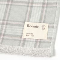 チェックガーゼパイルフェイスタオル グレー studio CLIP