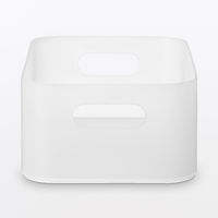 無印良品 再生ポリプロピレン入りメイクボックス １／２ 約１５０×２２０×８６ｍｍ 1セット（1個×2） 良品計画