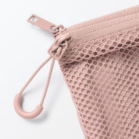 無印良品 ポリエステルダブルファスナーケース ピンク Ｌ 約１９×２７ｃｍ 良品計画