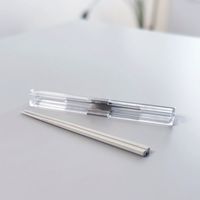 岩崎工業 とっても強いケース入り19.5cm箸 Hー591 お弁当 食洗器対応 ライトグレー 1個