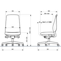 中央可鍛工業 シルエットチェア　多機能メッシュチェア　ランバーサポート付き　レッド1脚（取寄品）