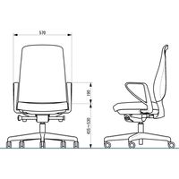 【肘のみ】中央可鍛工業 シルエットチェア用 固定肘 CC-A 1組（取寄品）