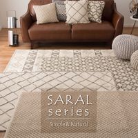 萩原 コットン100％ インド綿ラグ・マット SARAL(サラル) 500×800mm サリム 270073470 1枚（直送品）