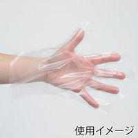 シモジマ ポリグローブCPE 外エンボス加工 100枚入 クリア L 004891003 1セット(100枚入×50箱 合計5000枚)（直送品）