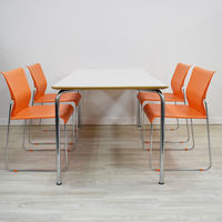 【軒先渡し】宮武製作所 MaD3.14 スタッキングチェア オレンジ SCH-01OR 1セット（4脚入り）（直送品）