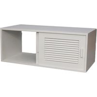 オスマック 天然木ルーバー扉カウンター上収納 幅60ホワイト BL-6028W 1台（直送品）