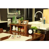 オスマック ジャバラ式キッチンカウンター上収納庫幅60ダークブラウン KTX-60DB 1台（直送品）