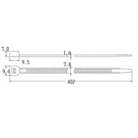 エスコ 402x7.8mm 結束バンド(耐熱・耐候性/100本) EA475AZ-41 1パック(100本)（直送品）
