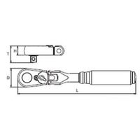 エスコ 3/8”DRx178mm ラチェットハンドル(首振り・ZーEAL) EA619BA-4A 1個（直送品）