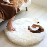 ムートンラグ 羊くんパパ ミニラグ マット（直送品）